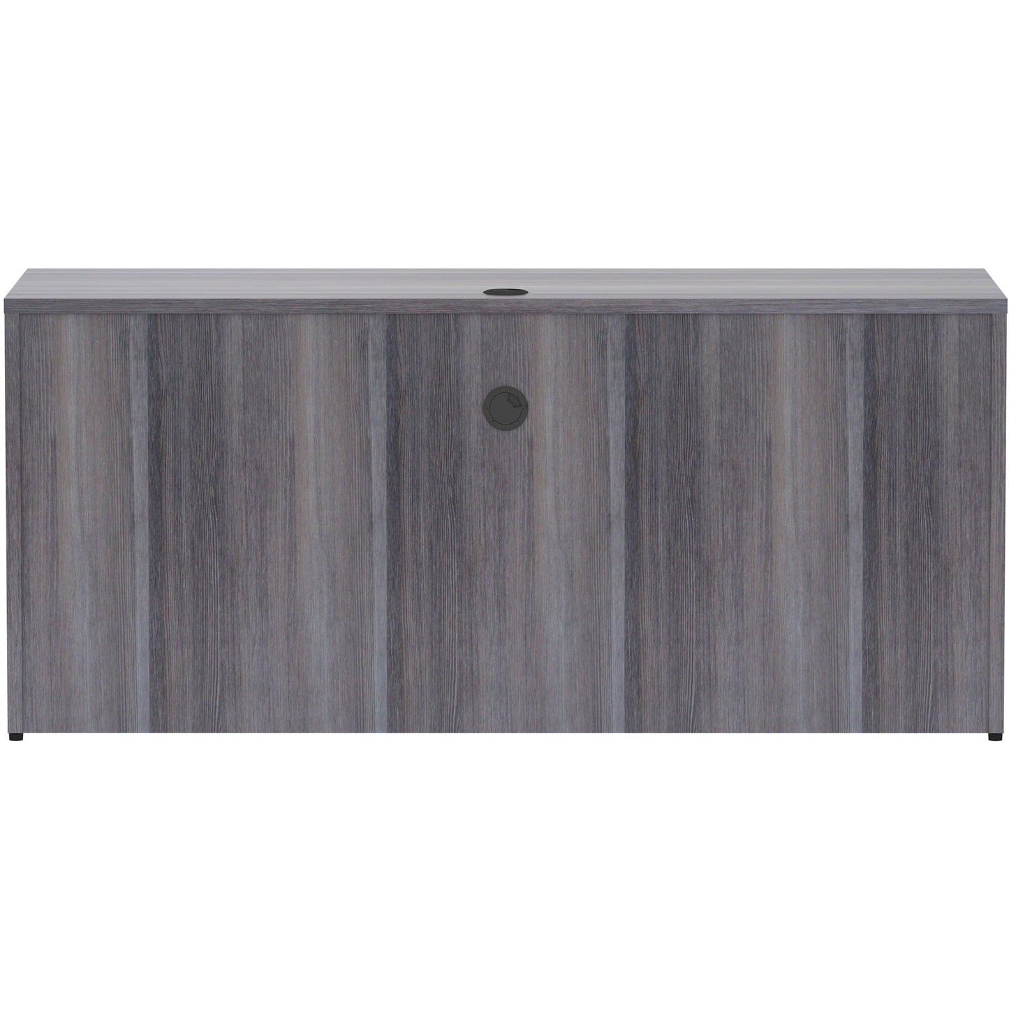 Lorell Essentials Series Executive Credenza Shell 66"W x 24"D x 29.5"H with Modern Silver Accents (LLR - ESS - CR66 - SB) - SchoolOutlet