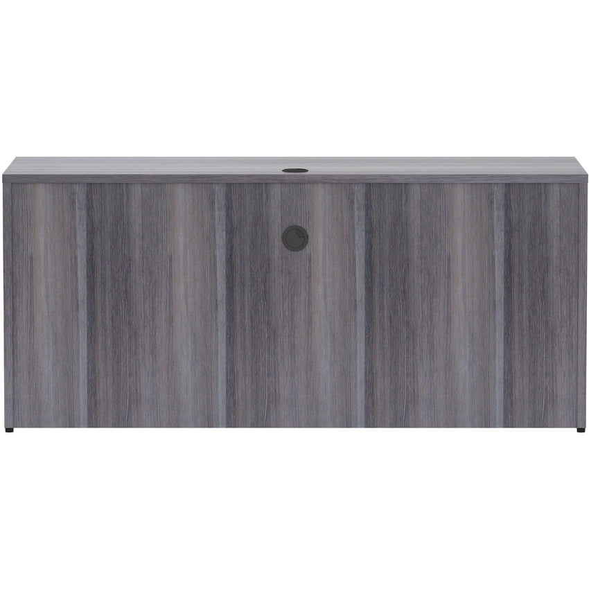Lorell Essentials Series Executive Credenza Shell 66"W x 24"D x 29.5"H with Modern Silver Accents (LLR - ESS - CR66 - SB) - SchoolOutlet