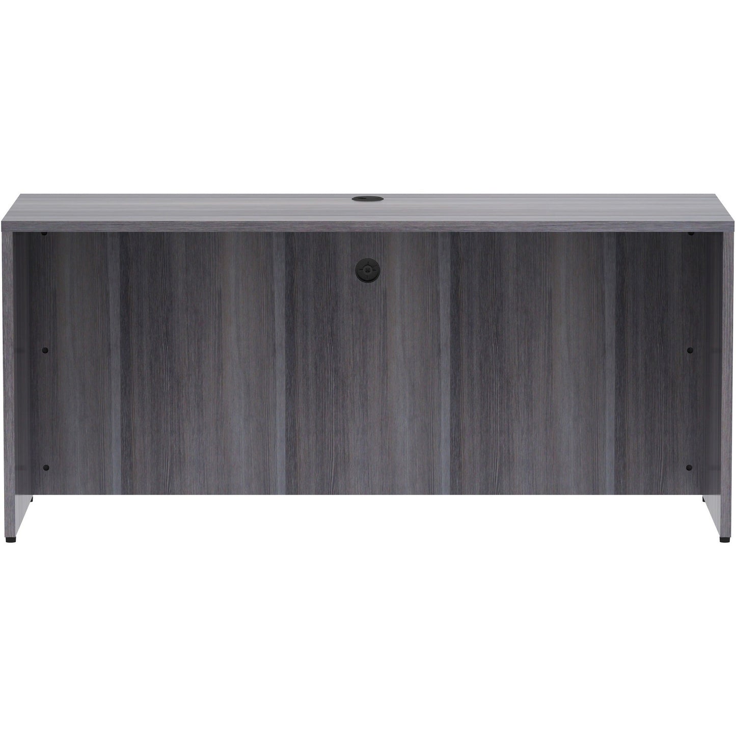 Lorell Essentials Series Executive Credenza Shell 66"W x 24"D x 29.5"H with Modern Silver Accents (LLR - ESS - CR66 - SB) - SchoolOutlet