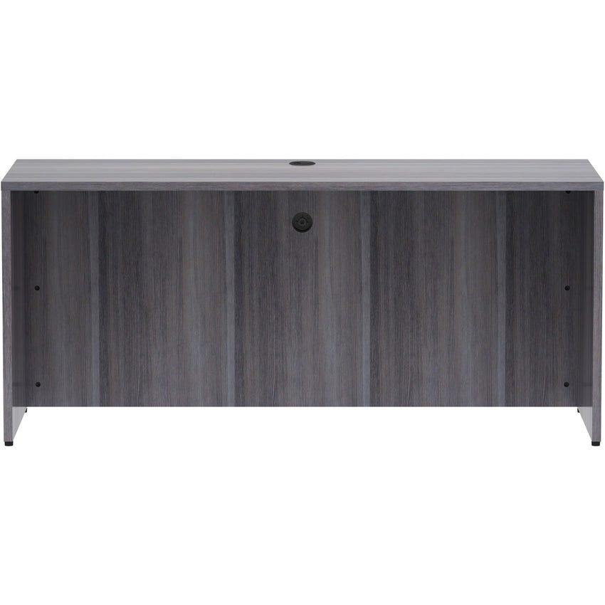 Lorell Essentials Series Executive Credenza Shell 66"W x 24"D x 29.5"H with Modern Silver Accents (LLR - ESS - CR66 - SB) - SchoolOutlet
