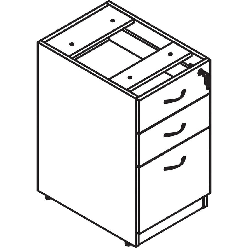 Lorell Essentials Elite Fixed - Mount Box/Box/File Pedestal 15.5"W x 21.9"D x 28.5"H (LLR - LLR6960X155) - SchoolOutlet