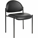 Lorell Reception Guest Chair with Vinyl Upholstery and Tubular Steel Frame 18.50