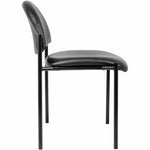 Lorell Reception Guest Chair with Vinyl Upholstery and Tubular Steel Frame 18.50