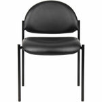 Lorell Reception Guest Chair with Vinyl Upholstery and Tubular Steel Frame 18.50