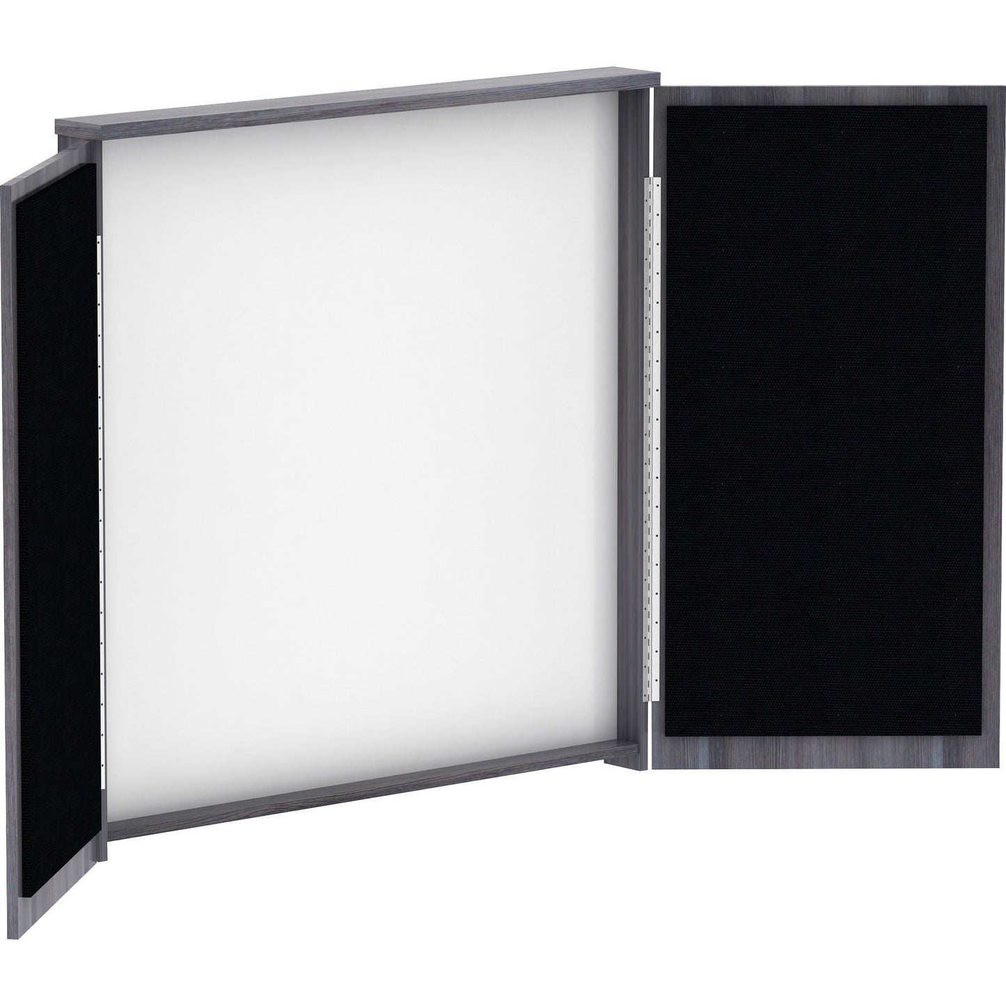 Lorell Dry - Erase Whiteboard Presentation Cabinet Hinged Doors 47.3" x 47.3" Weathered Charcoal (LLR - LLR69625) - SchoolOutlet