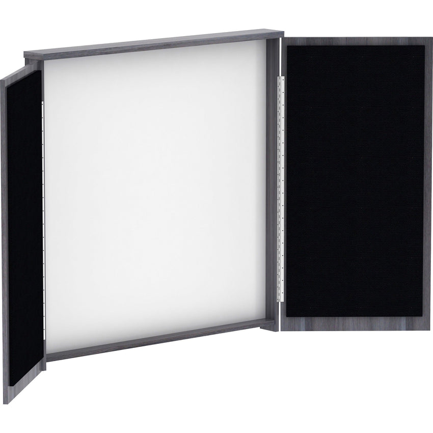 Lorell Dry - Erase Whiteboard Presentation Cabinet Hinged Doors 47.3" x 47.3" Weathered Charcoal (LLR - LLR69625) - SchoolOutlet