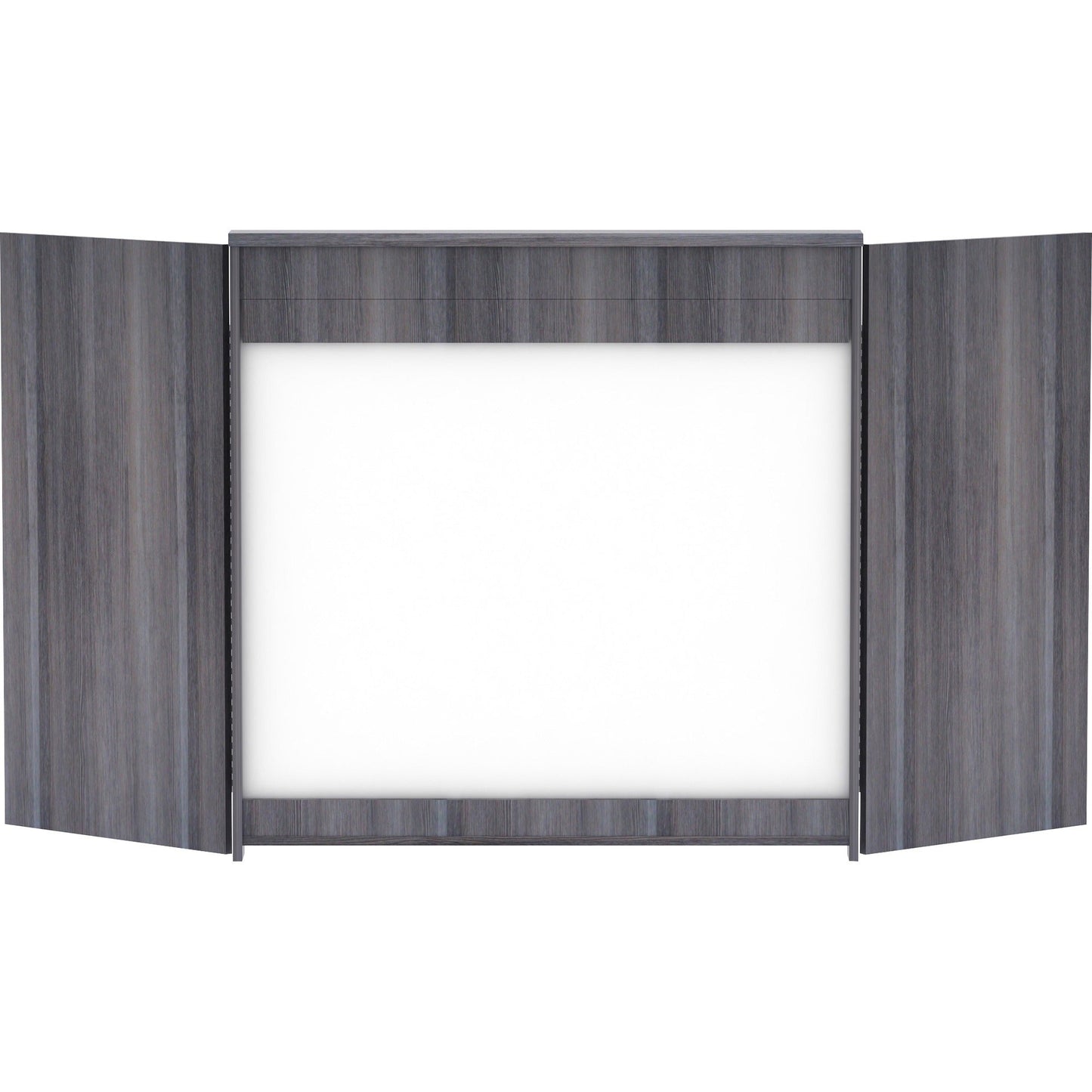 Lorell Dry - Erase Whiteboard Presentation Cabinet Hinged Doors 47.3" x 47.3" Weathered Charcoal (LLR - LLR69625) - SchoolOutlet