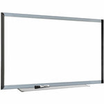 Lorell Signature Series Magnetic Porcelain Grid Markerboard Ebony and Silver Frame 48