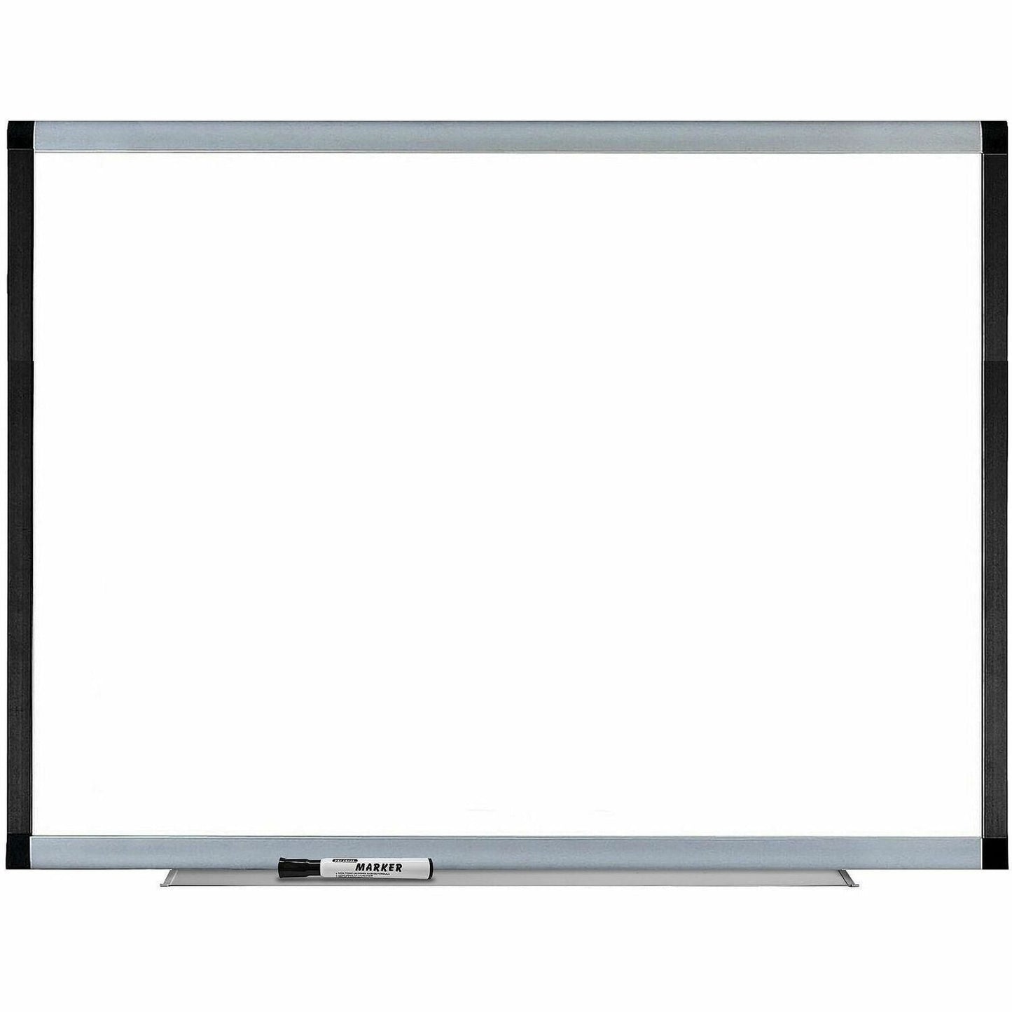Lorell Signature Series Magnetic Porcelain Grid Markerboard Ebony and Silver Frame 48"W x 36"H (LLR - LLR69652) - SchoolOutlet