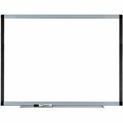 Lorell Signature Series Magnetic Porcelain Grid Markerboard Ebony and Silver Frame 48"W x 36"H (LLR-LLR69652)