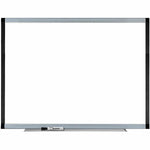 Lorell Signature Series Magnetic Porcelain Grid Markerboard Ebony and Silver Frame 48