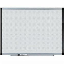 Lorell Signature Series Magnetic Porcelain Grid Markerboard Ebony and Silver Frame 48"W x 36"H (LLR-LLR69652)