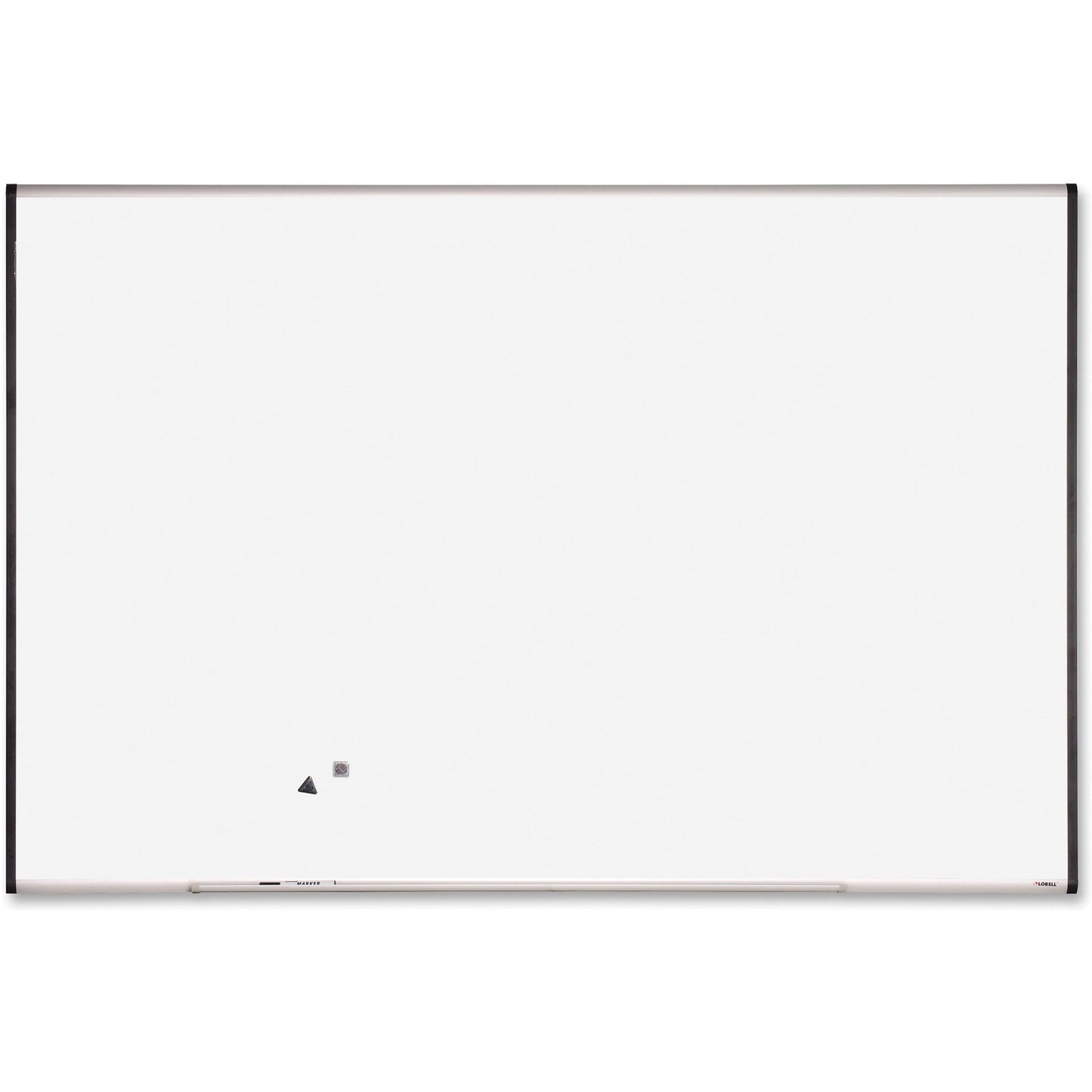 Lorell Signature Series Magnetic Coated Steel Markerboard Ebony and Silver Frame 72"W x 48"H (LLR - LLR69653) - SchoolOutlet