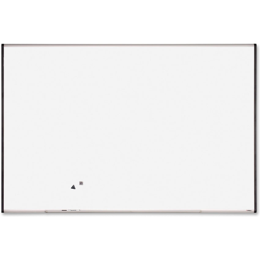 Lorell Signature Series Magnetic Coated Steel Markerboard Ebony and Silver Frame 72"W x 48"H (LLR - LLR69653) - SchoolOutlet