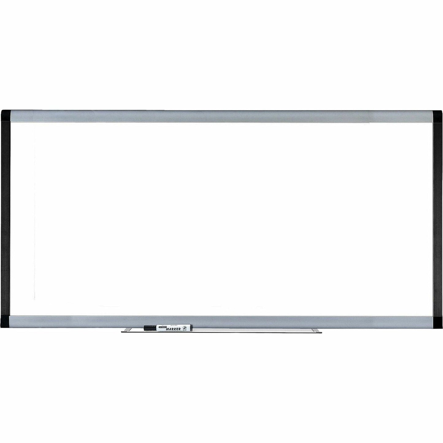 Lorell Signature Series Magnetic Coated Steel Markerboard Ebony and Silver Frame 96"W x 48"H (LLR - LLR69654) - SchoolOutlet