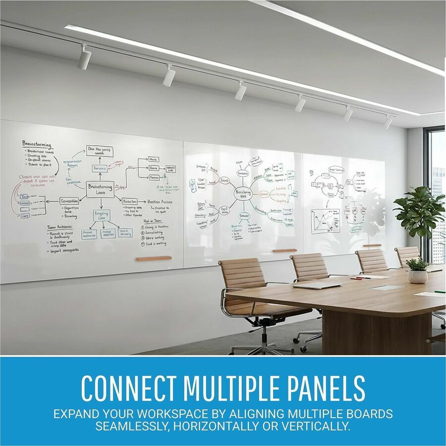 Lorell Loop Whiteboard Frameless Lacquered Steel Magnetic Surface 60"W x 36"H (LLR - LLR69670) - SchoolOutlet