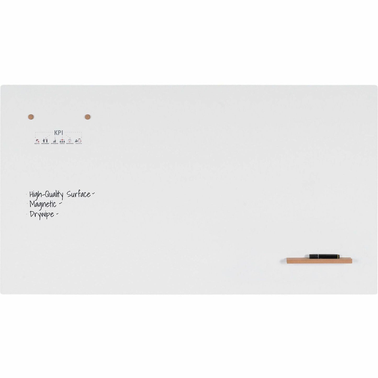 Lorell Loop Whiteboard Frameless Lacquered Steel Magnetic Surface 60"W x 36"H (LLR - LLR69670) - SchoolOutlet