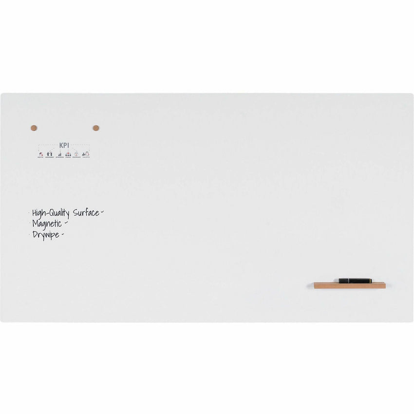 Lorell Loop Whiteboard Frameless Lacquered Steel Magnetic Surface 60"W x 36"H (LLR - LLR69670) - SchoolOutlet