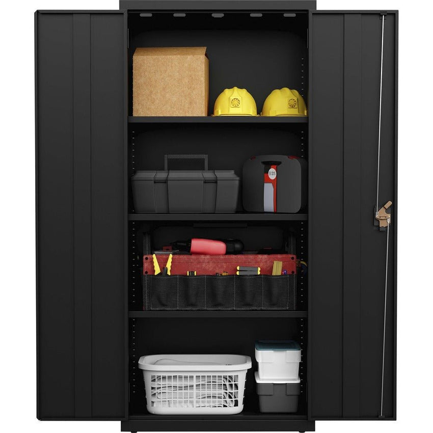 Lorell Fortress Series Slimline Storage Cabinet Steel 4 Adjustable Shelves 720 lb Capacity Locking System (LLR - LLR6983X) - SchoolOutlet