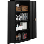 Lorell Fortress Series Slimline Storage Cabinet Steel 4 Adjustable Shelves 720 lb Capacity Locking System (LLR - LLR6983X) - SchoolOutlet