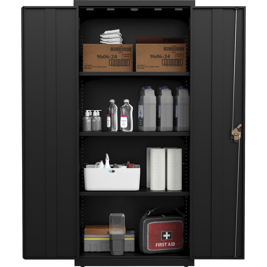 Lorell Fortress Series Slimline Storage Cabinet Steel 4 Adjustable Shelves 720 lb Capacity Locking System (LLR - LLR6983X) - SchoolOutlet