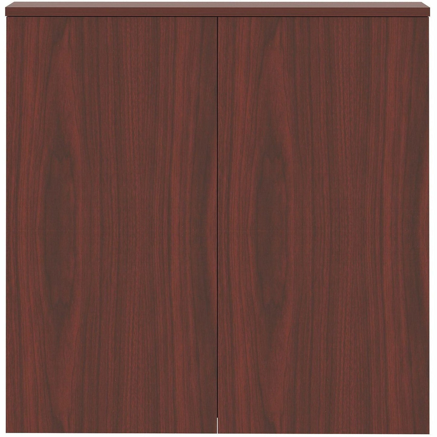 Lorell Dry - Erase Whiteboard Presentation Cabinet Hinged Doors Mahogany 47.3" x 47.3" (LLR - LLR6986X) - SchoolOutlet
