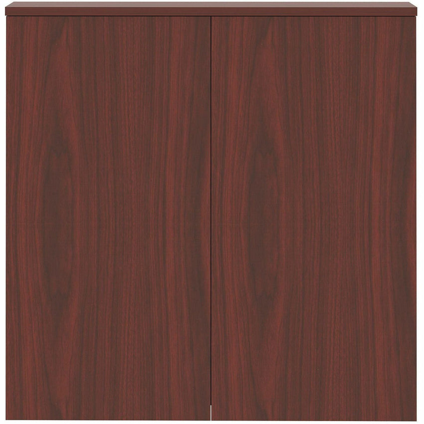 Lorell Dry - Erase Whiteboard Presentation Cabinet Hinged Doors Mahogany 47.3" x 47.3" (LLR - LLR6986X) - SchoolOutlet