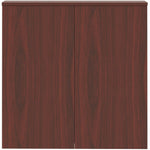 Lorell Dry - Erase Whiteboard Presentation Cabinet Hinged Doors Mahogany 47.3