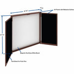 Lorell Dry - Erase Whiteboard Presentation Cabinet Hinged Doors Mahogany 47.3