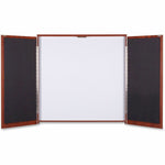 Lorell Dry - Erase Whiteboard Presentation Cabinet Hinged Doors Mahogany 47.3