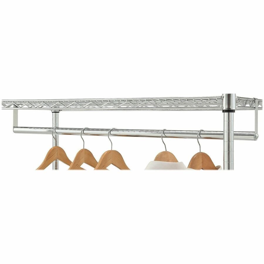 Lorell Industrial Wire Shelving Garment Hanger Bar Chrome Metal for 48" Shelving 48"L (LLR - LLR69876) - SchoolOutlet