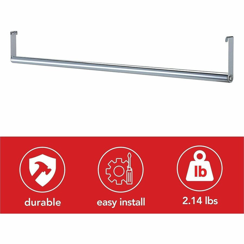 Lorell Industrial Wire Shelving Garment Hanger Bar Chrome Metal for 36" Shelving 36"L (LLR - LLR69877) - SchoolOutlet