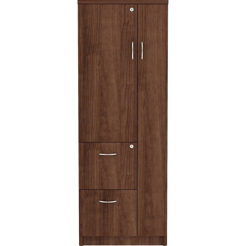 Lorell Essentials Series Tall Storage Cabinet 2 Drawers Locking Door Durable Laminate 4 Compartment (LLR - LLR 698XX) - SchoolOutlet