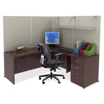 Lorell Essentials Series Left Corner Credenza 66.1