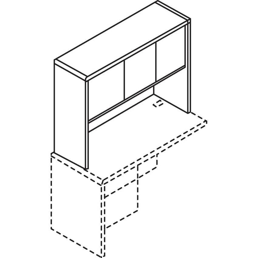 Lorell Essentials Series Left Corner Credenza 66.1"W x 35.4"D x 29.5"H Mahogany (LLR - LLR69910) - SchoolOutlet
