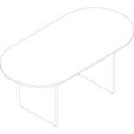 Lorell Essentials Oval Conference Table Walnut 70.9