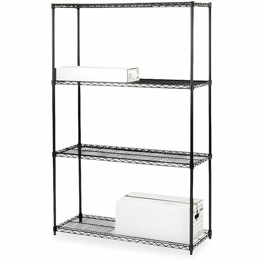 Lorell Industrial Wire Shelving 4 Tier Adjustable Shelves 1000 lb Capacity Steel Rack Tool - Free Assembly (LLR - LLR70060) - SchoolOutlet