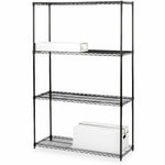 Lorell Industrial Wire Shelving 4 Tier Adjustable Shelves 1000 lb Capacity Steel Rack Tool - Free Assembly (LLR - LLR70060) - SchoolOutlet