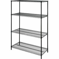 Heavy-Duty Lorell Industrial 4-Tier Wire Shelving Unit 48"W x 18"D x 72"H (LLR-LLR70061)