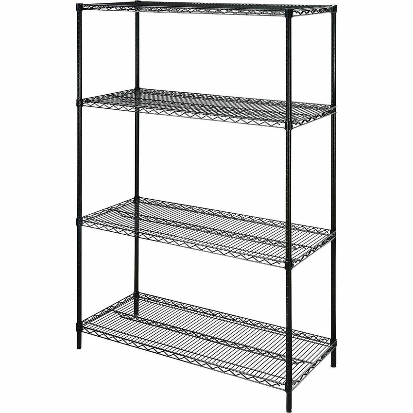Heavy - Duty Lorell Industrial 4 - Tier Wire Shelving Unit 48"W x 18"D x 72"H (LLR - LLR70061) - SchoolOutlet