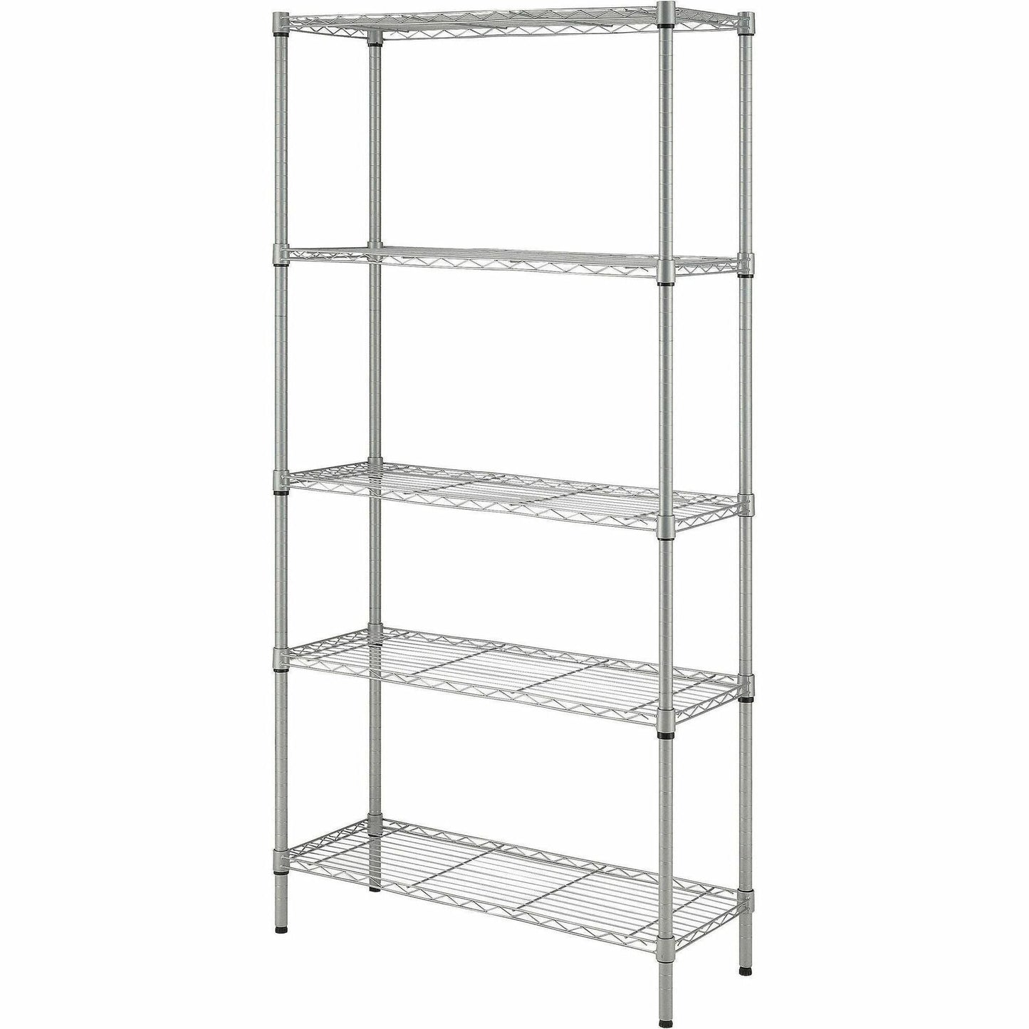 Lorell Light - Duty Wire Shelving 5 Tier Adjustable Shelves 250 lb Capacity Per Shelf Steel Rack (LLR - LLR70062) - SchoolOutlet