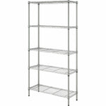 Lorell Light - Duty Wire Shelving 5 Tier Adjustable Shelves 250 lb Capacity Per Shelf Steel Rack (LLR - LLR70062) - SchoolOutlet