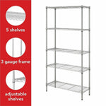 Lorell Light - Duty Wire Shelving 5 Tier Adjustable Shelves 250 lb Capacity Per Shelf Steel Rack (LLR - LLR70062) - SchoolOutlet