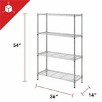 Lorell Light - Duty Wire Shelving 4 Tier Adjustable Shelves 250 lb Capacity Per Shelf Steel Rack (LLR - LLR70063) - SchoolOutlet