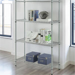 Lorell Light - Duty Wire Shelving 4 Tier Adjustable Shelves 250 lb Capacity Per Shelf Steel Rack (LLR - LLR70063) - SchoolOutlet