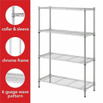 Lorell Light - Duty Wire Shelving 4 Tier Adjustable Shelves 250 lb Capacity Per Shelf Steel Rack (LLR - LLR70063) - SchoolOutlet