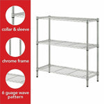 Lorell Light - Duty Wire Shelving 3 Tier Adjustable Shelves 250 lb Capacity Per Shelf Steel Rack (LLR - LLR70066) - SchoolOutlet
