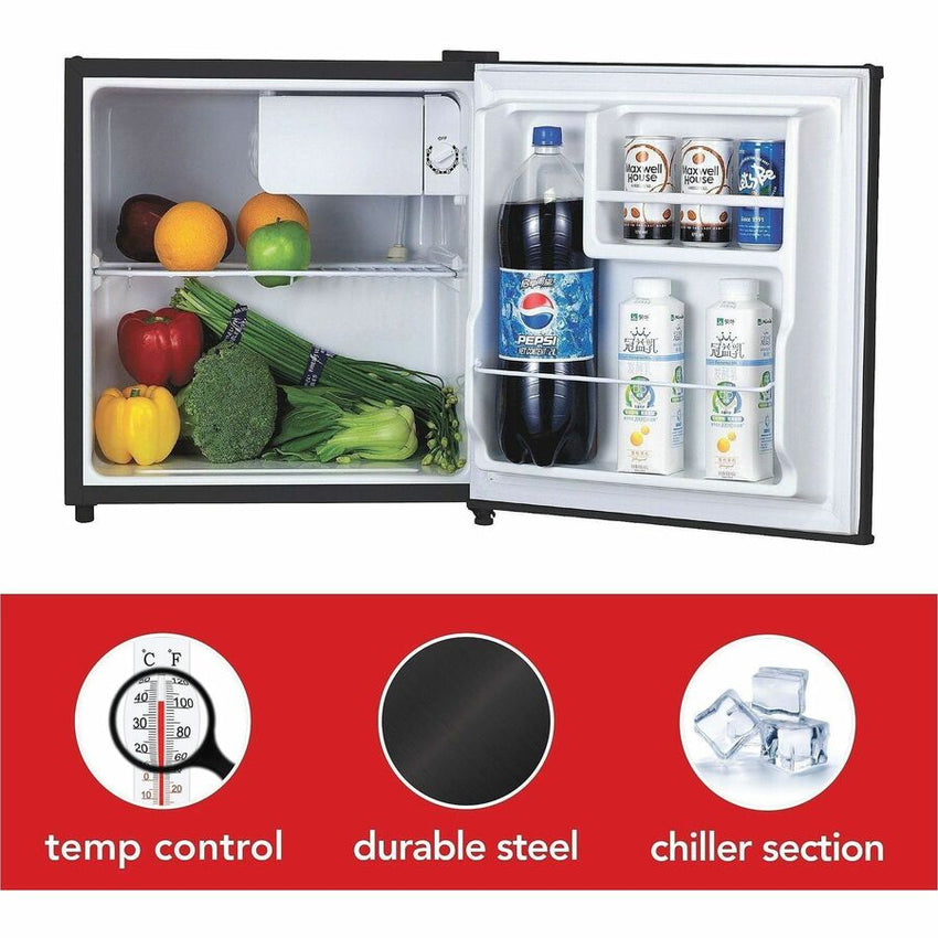 Lorell ChillCore Compact Refrigerator with Reversible Door and Chiller Section 1.6 Cubic Feet Black (LLR - LLR72311) - SchoolOutlet