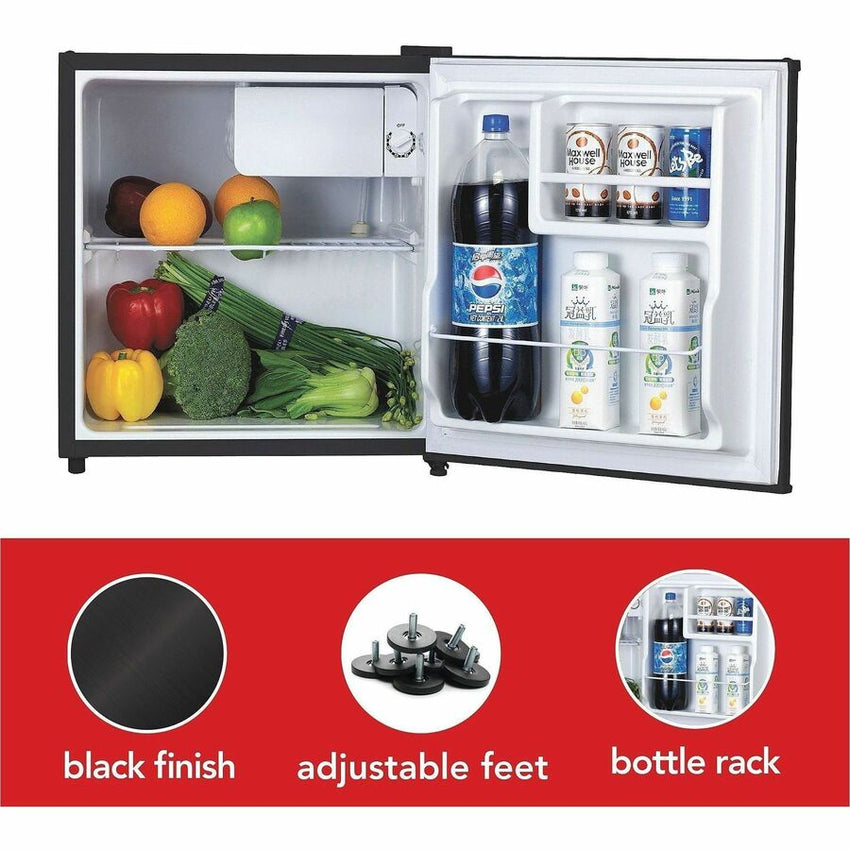 Lorell ChillCore Compact Refrigerator with Reversible Door and Chiller Section 1.6 Cubic Feet Black (LLR - LLR72311) - SchoolOutlet