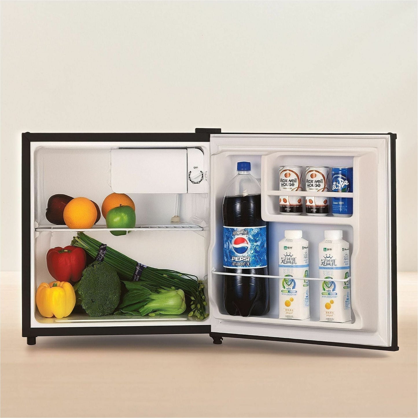 Lorell ChillCore Compact Refrigerator with Reversible Door and Chiller Section 1.6 Cubic Feet Black (LLR - LLR72311) - SchoolOutlet